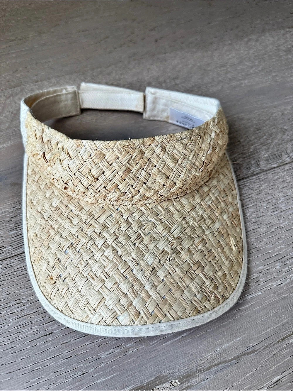 Tan Lines Woven Visor in Beige